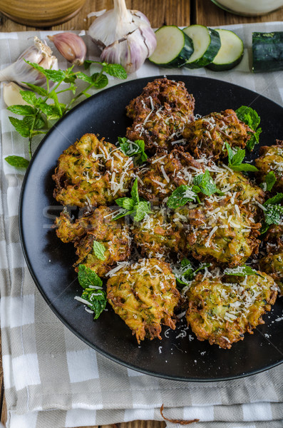 Courgette and Mint Fritters Stock photo © Peteer