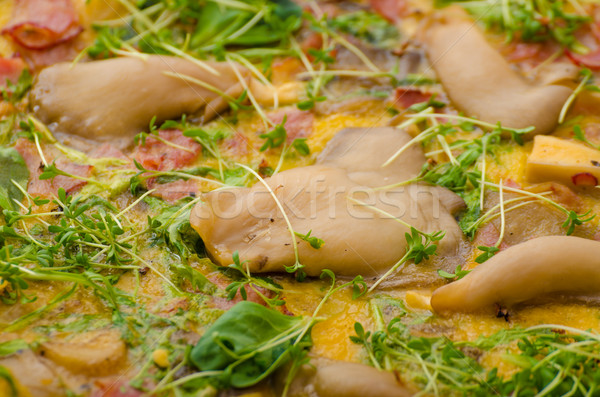 Omelette with smoked meat and mushrooms Stock photo © Peteer