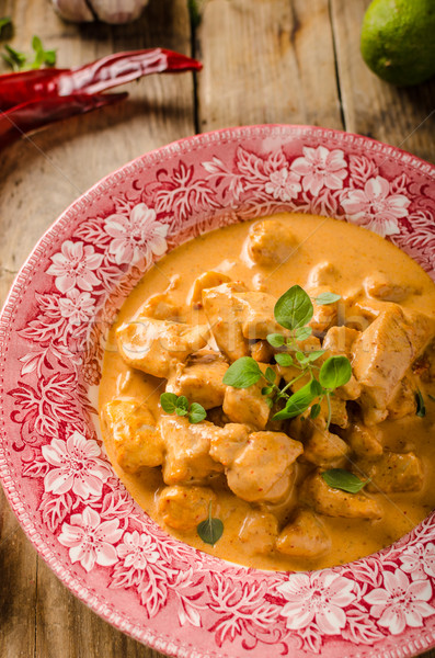 Chicken curry with herbs Stock photo © Peteer