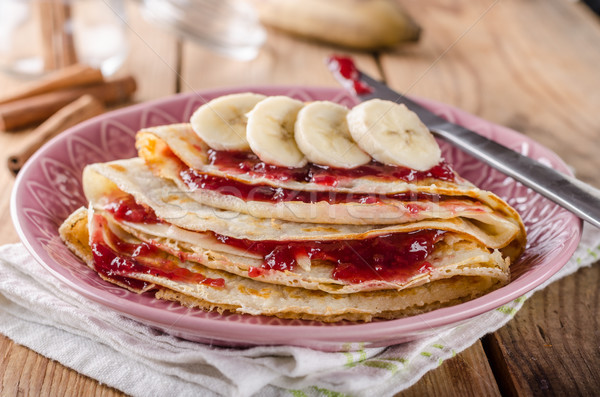 Crepes bio homemade, food photography, delish dessert Stock photo © Peteer