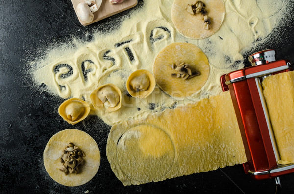 Stock photo: Making pasta from italian flour semolina