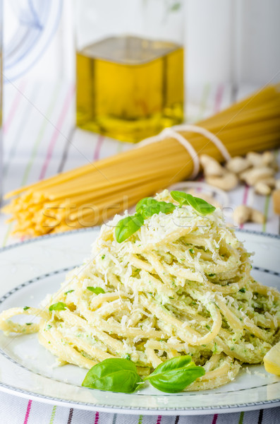 Macaroni with pesto Stock photo © Peteer