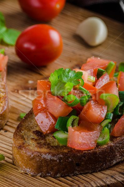 French garlic toast with vegetable salad Stock photo © Peteer