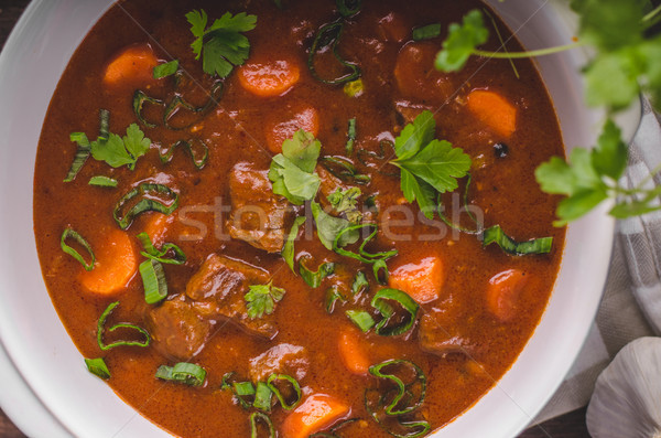 Ragoût de boeuf carottes alimentaire photographie herbes à l'intérieur [[stock_photo]] © Peteer