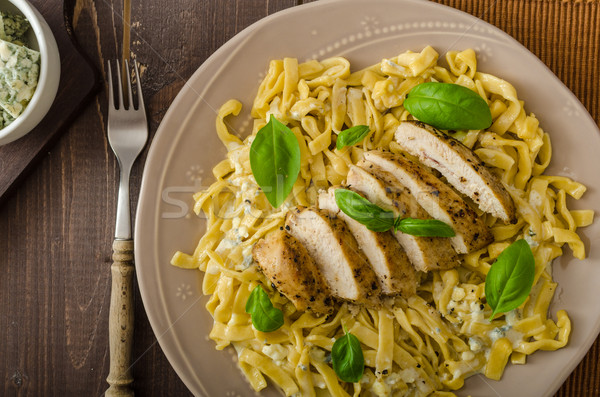 Pasta with cheese and chicken Stock photo © Peteer