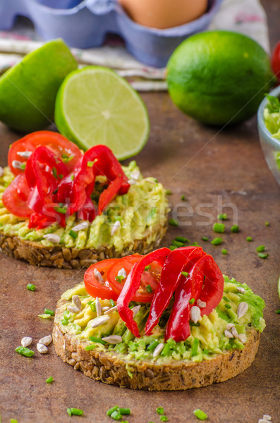 Bio avocado burro pane pane di frumento semi Foto d'archivio © Peteer