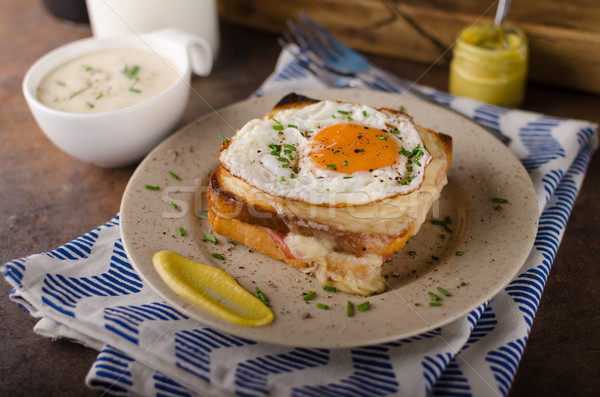 Croque madame sandwich, delish food Stock photo © Peteer