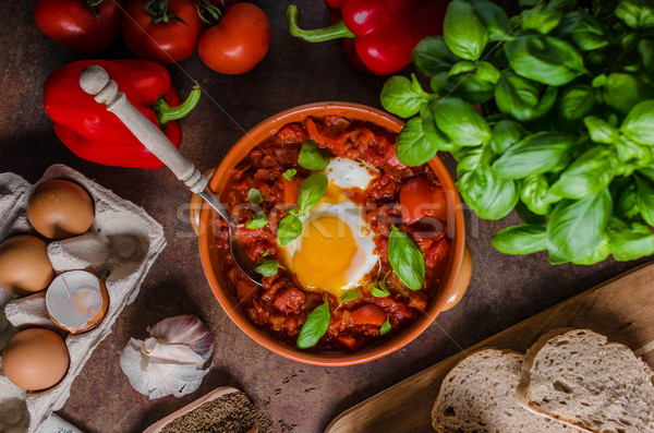 Shakshuka simple and delicious Stock photo © Peteer