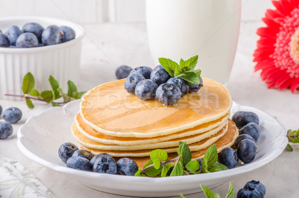 American pancakes with blueberries Stock photo © Peteer
