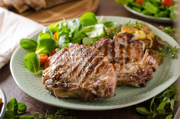 Grilled pork chops Stock photo © Peteer