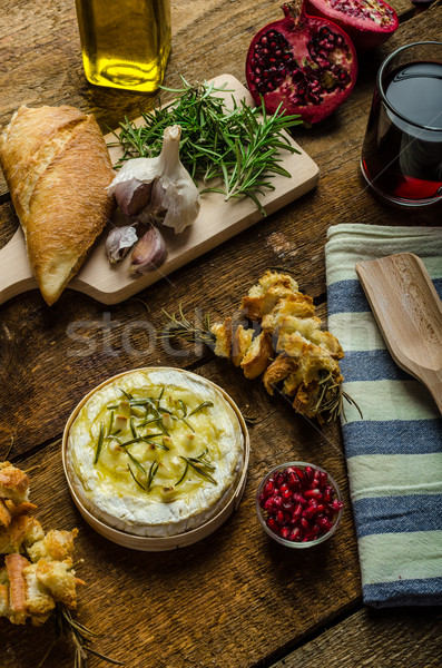 Baked Camembert with Garlic & Rosemary Stock photo © Peteer
