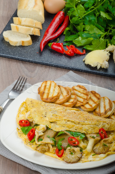 Rustic vegetarian omelette Stock photo © Peteer