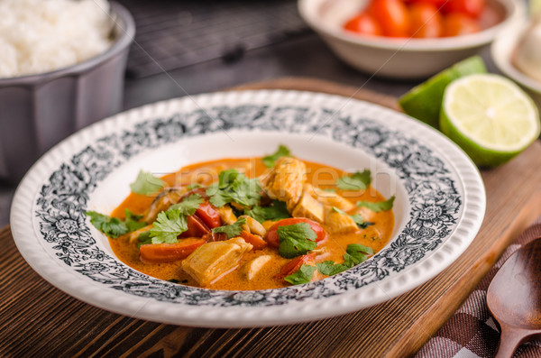 Delicious chicken curry with vegetable Stock photo © Peteer