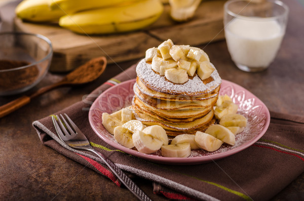 Amerikai palacsinták banán csokoládé fotó reklám Stock fotó © Peteer