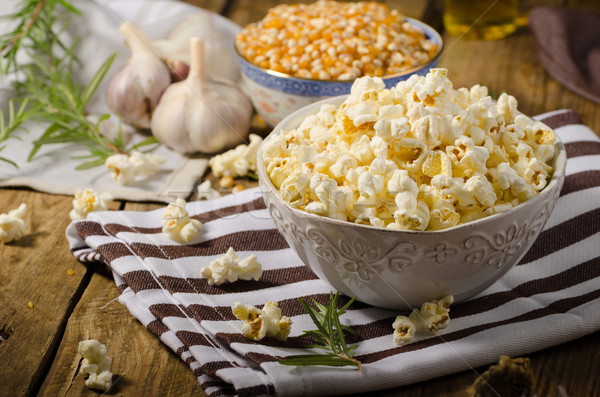 Stock photo: Domestic organic popcorn with herbs