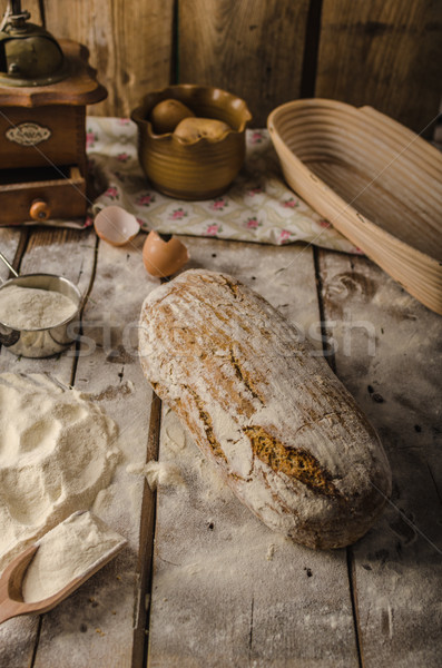 Stok fotoğraf: Ev · yapımı · rustik · ekmek · fırın · buğday