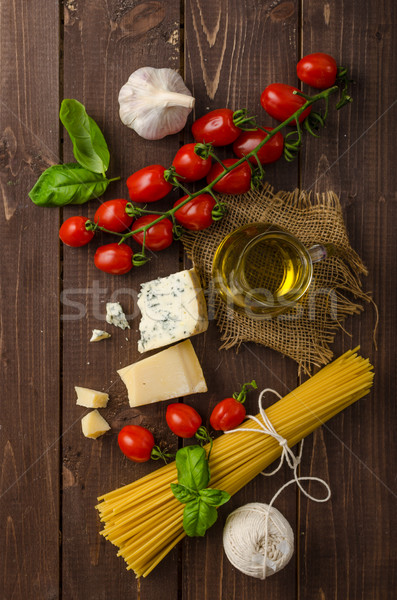Stockfoto: Stilleven · foto · pasta · kaas · heerlijk · tomaten