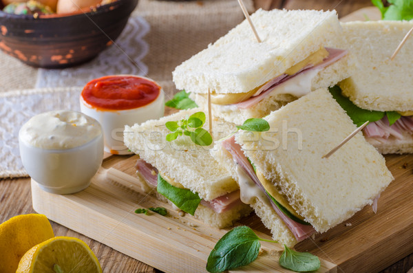 Bio sandwich kaas ham groene Stockfoto © Peteer