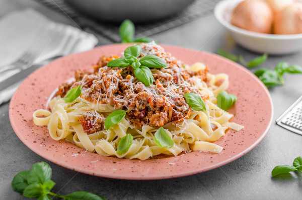 Pasta bolognese delish food Stock photo © Peteer