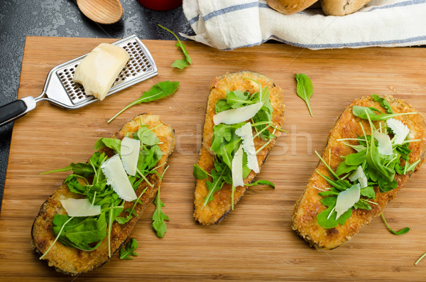 Frito berinjela parmesão salada queijo parmesão fresco Foto stock © Peteer