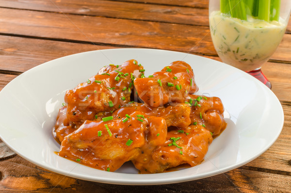 Buffalo chicken hot wings Stock photo © Peteer