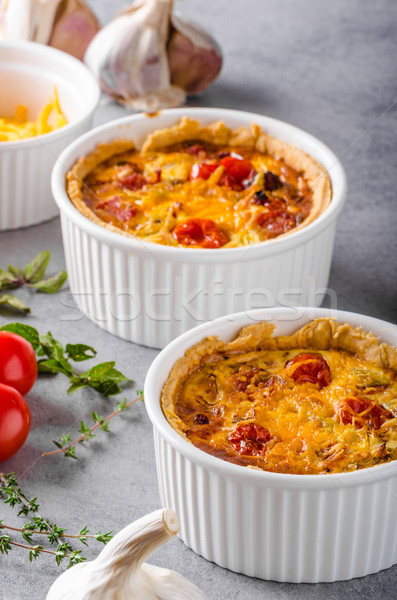 Mini quiche with sausage Stock photo © Peteer