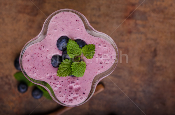 漿果 冰沙 新鮮 草藥 薄荷 食品 商業照片 © Peteer