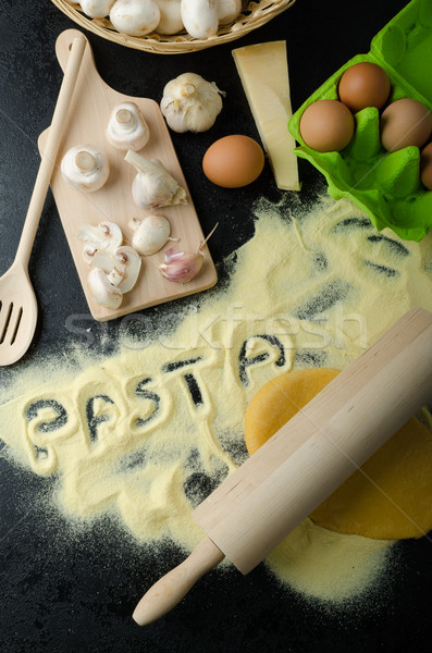Foto stock: Pasta · italiano · harina · bio · huevos