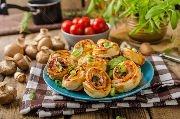 Pizza snails puff pastry Stock photo © Peteer