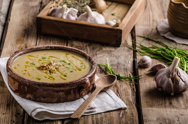 Cream soup of parsley root Stock photo © Peteer