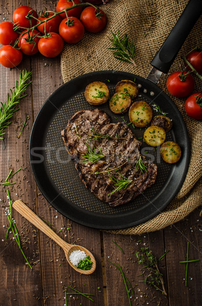 Beef rib eye steak Stock photo © Peteer