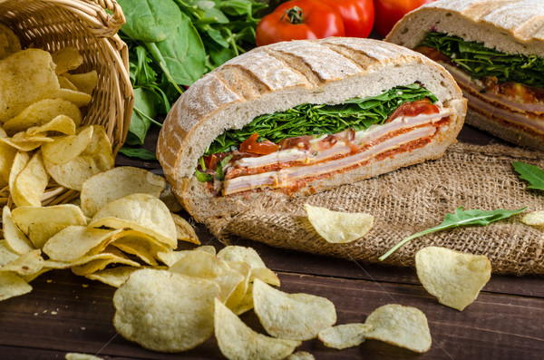 イタリア語 サンドイッチ フル おいしい ハム チーズ ストックフォト © Peteer