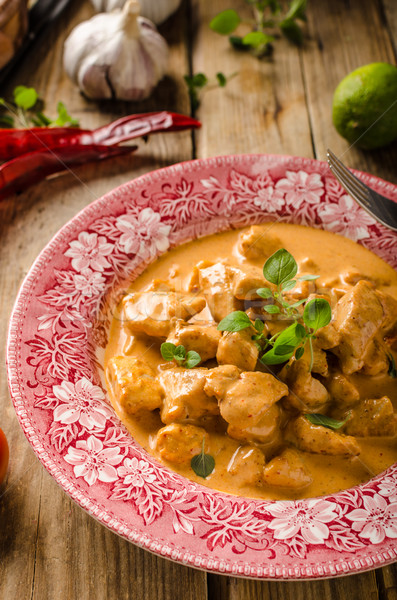 Chicken curry with herbs Stock photo © Peteer