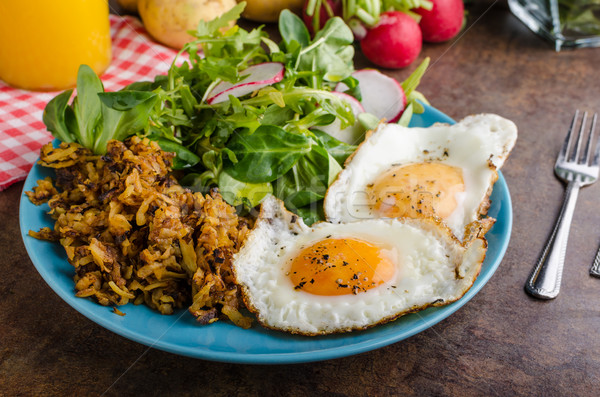 Hash Browns potato with eggs Stock photo © Peteer