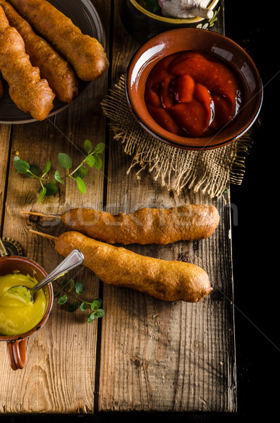 Délicieux saucisse couche bâton profonde frit Photo stock © Peteer