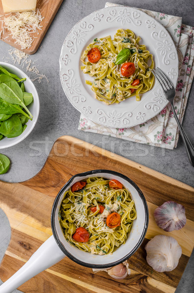 [[stock_photo]]: Délicieux · pâtes · fromage · bleu · légumes · fraîches · parmesan