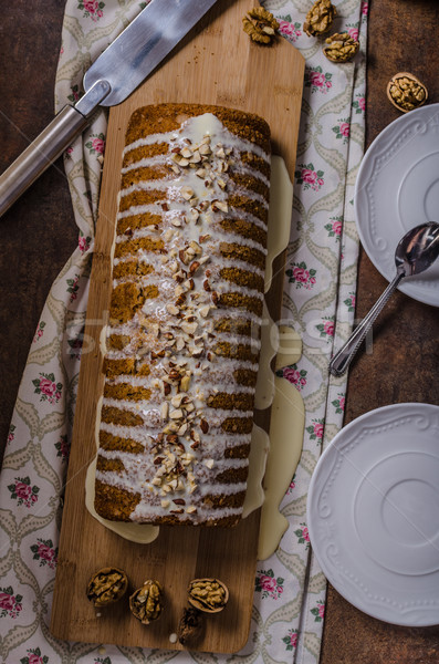 Foto d'archivio: Noce · torta · bianco · cioccolato · semplice