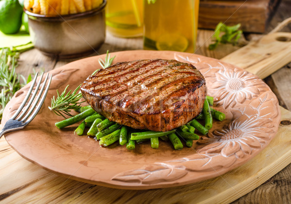 Stockfoto: Rundvlees · lendenen · biefstuk · eigengemaakt · limonade · Rood