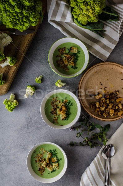 Green cauliflower soup Stock photo © Peteer