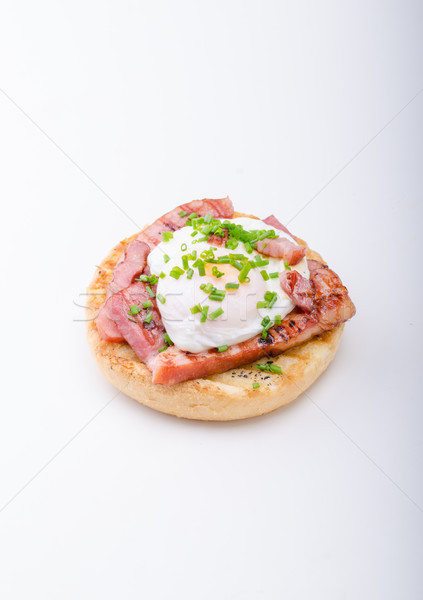 Egg benedict delish food, crispy bacon Stock photo © Peteer
