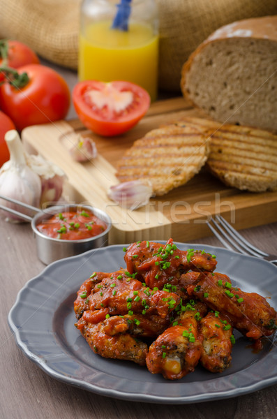 Spicy chicken wings Stock photo © Peteer