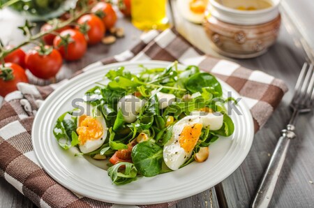 ягненка салата Салат яйца орехи Сток-фото © Peteer