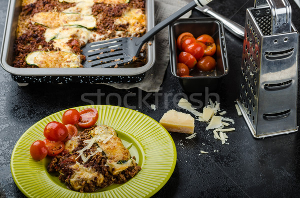 Calabacín cinta parmesano queso cena Foto stock © Peteer