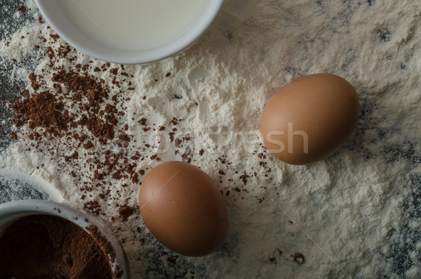 Home eieren meel poeder product foto Stockfoto © Peteer