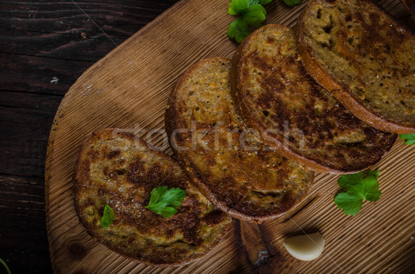 Stok fotoğraf: Fransız · sarımsak · tost · sebze · salata · gıda