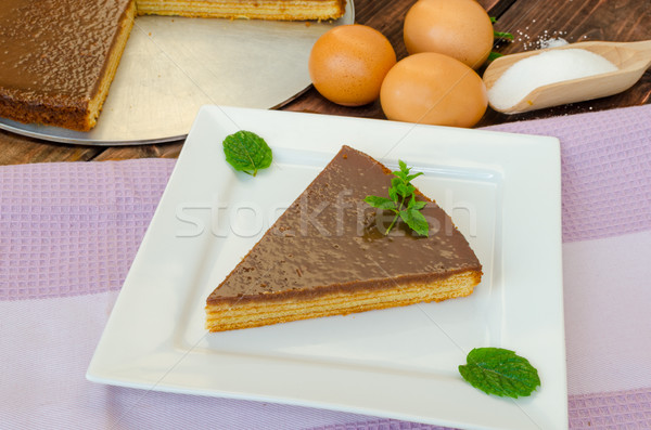 árvore bolo de chocolate rum papel Foto stock © Peteer
