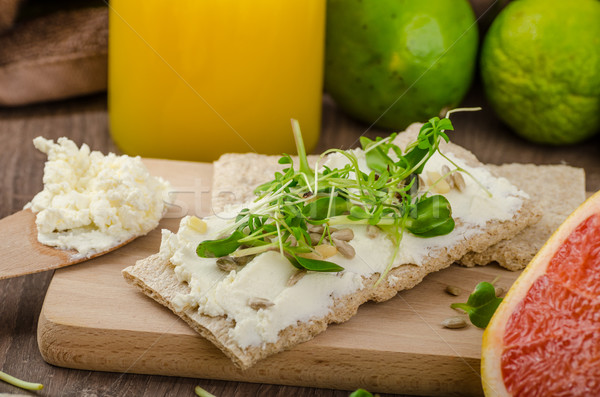 健康 早餐 有機 奶油 奶酪 新鮮 商業照片 © Peteer