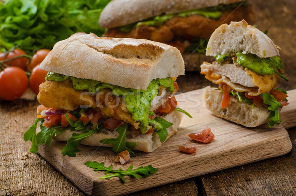 Kalfsvlees filet kruid mayonaise tomaat Stockfoto © Peteer
