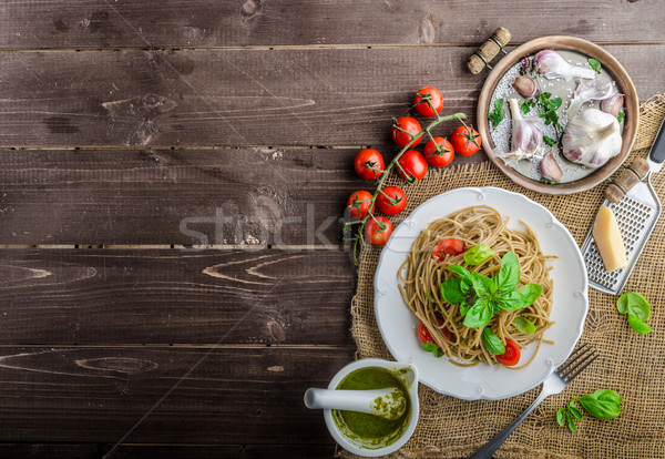 Pasta with Milan pesto Stock photo © Peteer