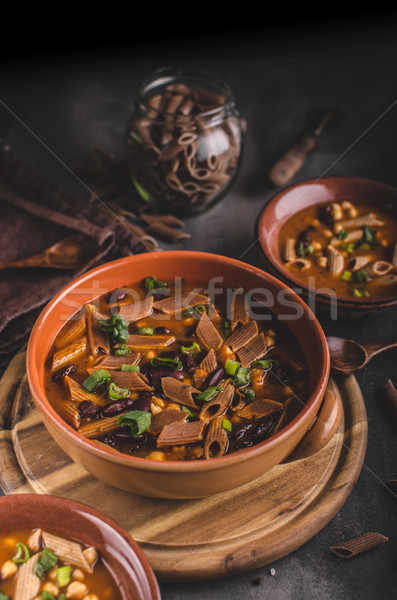 パスタ スープ 食品 写真 単純な 木材 ストックフォト © Peteer